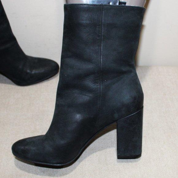 LADIES LUCKY BRAND TALL ANKLE BOOTS - 6 1/2 - BLACK LEATHER - Picture 7 of 9